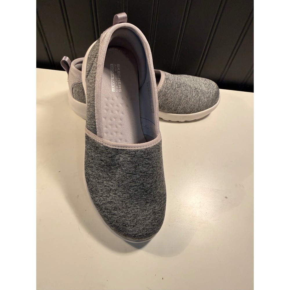Skechers GoWalk Joy Gray White Slip On Walking Shoes 124188W Womens 7.5 Wide